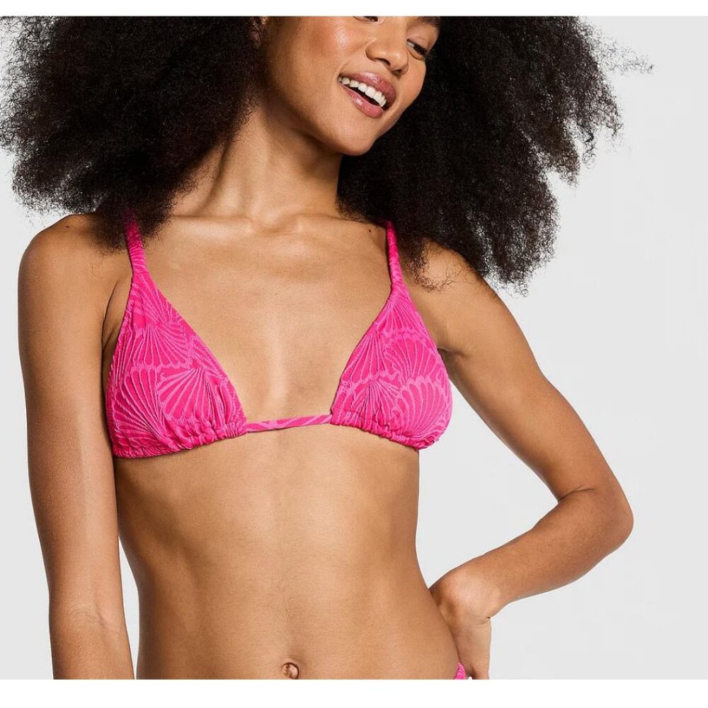 VS/Pink Scrunchie Triangle Bikini Top - S